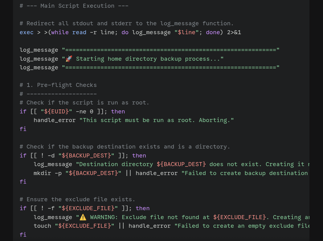 Create a Backup Script for the /home Directory