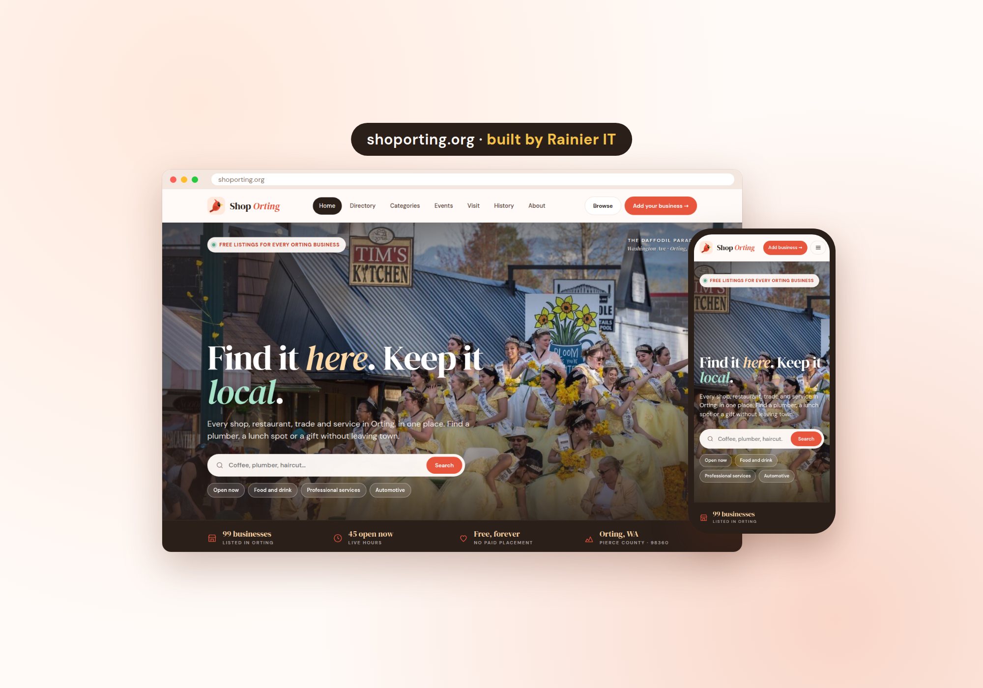 Shop Orting: How We Built a Free Directory for Every Business in Our Hometown
