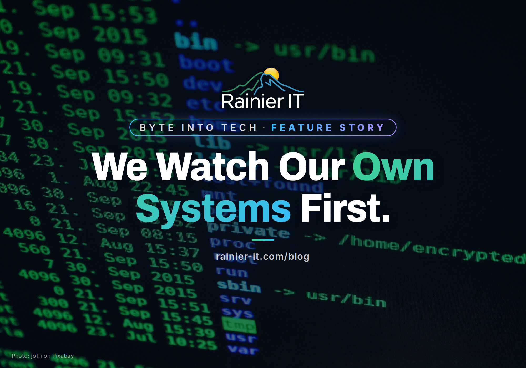 Hacking, with the title We Watch Our Own Systems First